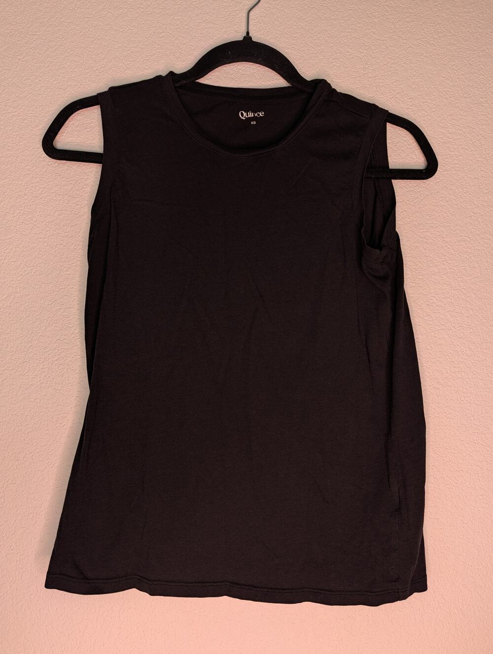 Quince 100% Cotton Soft Black Scoop Neck Tank Top Women's XS Chic Basic Capsule